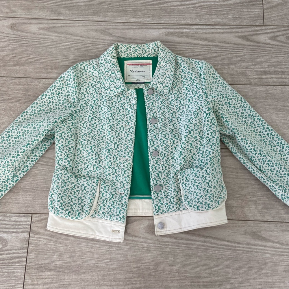 Anthropology Cartonnier women’s summer lace jean jacket Size. Size: S